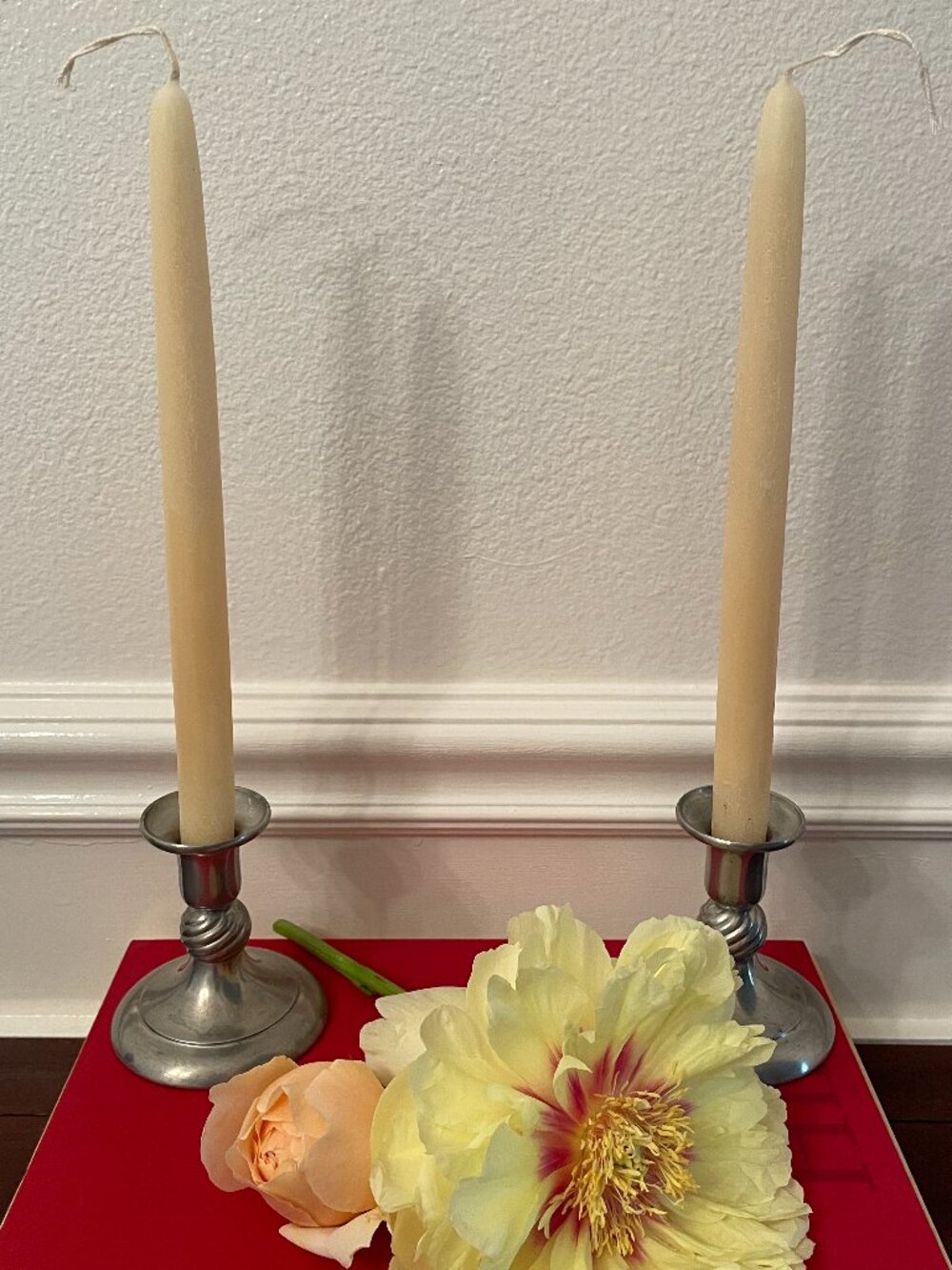 Royal Holland KMD Tiel Pewter Candlesticks - MCM Taper Holder Pair